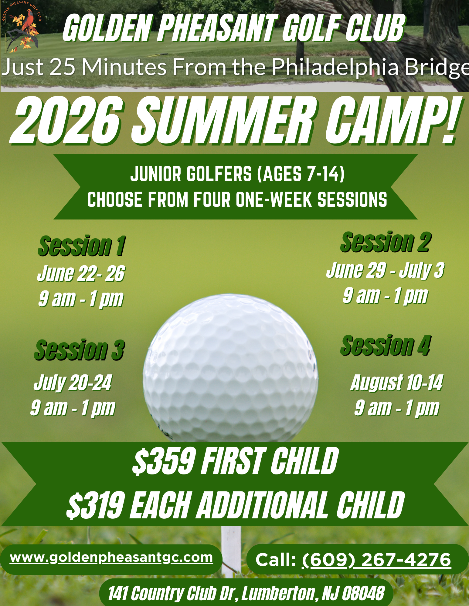 2026 Summer Golf Camp Flyer